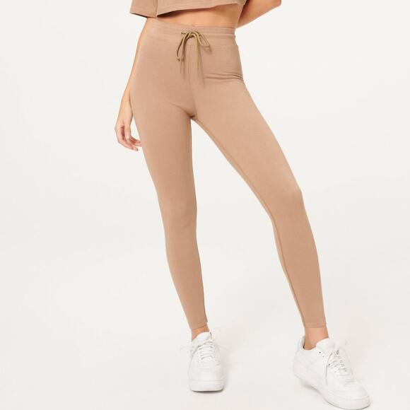 NWT Good American Brown Legging Size 0 Essential Comfy Tie Waist High Rise - Picture 2 of 13